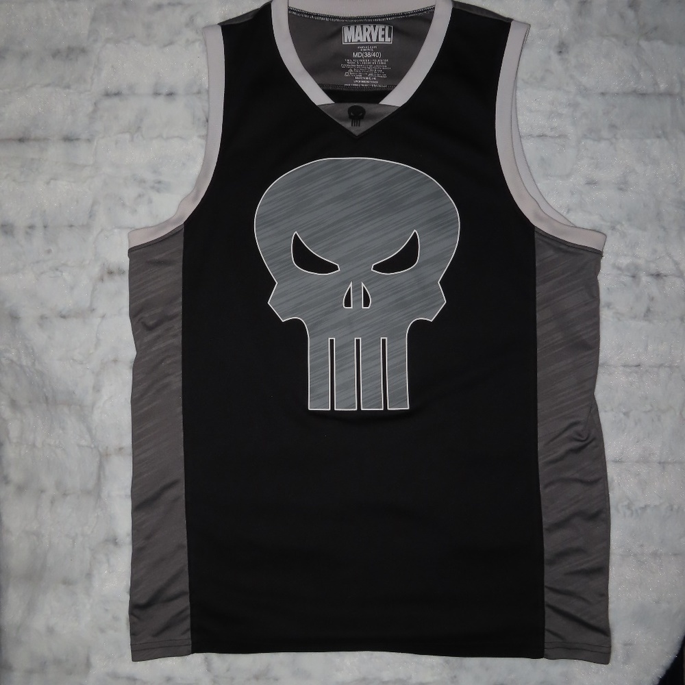 MARVEL PUNISHER MENS BASKETBALL JERSEY